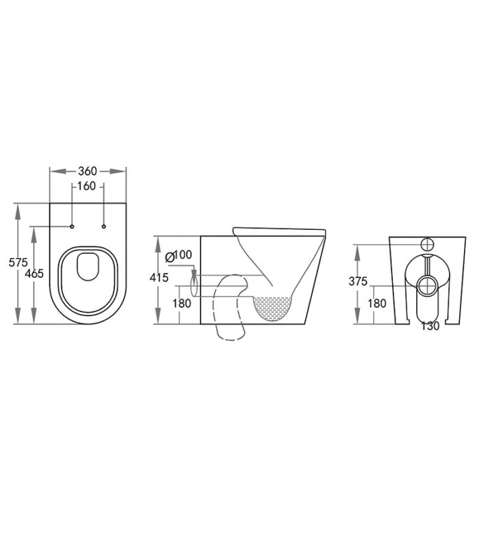 Avis Rimless Floorstanding Toilet Pan - Specification