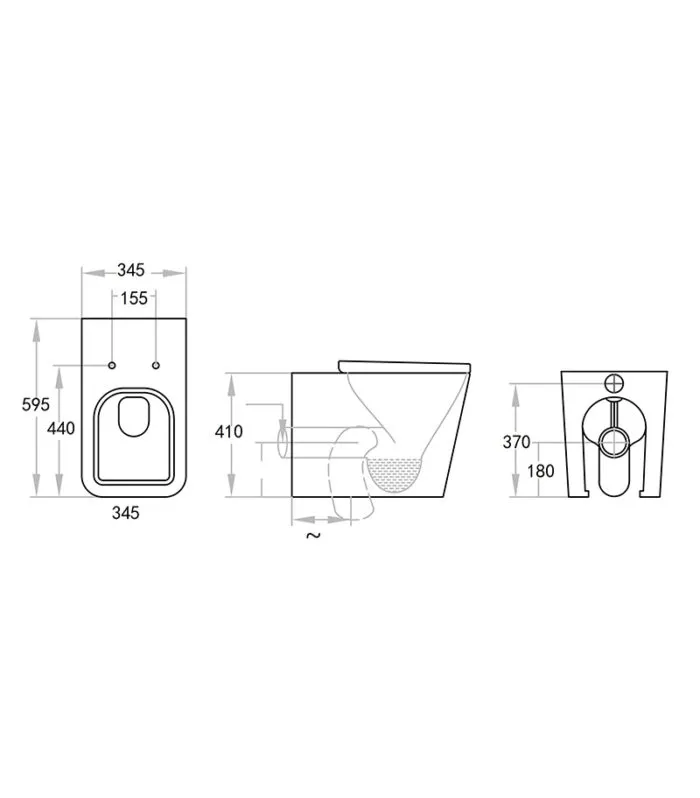 Qubist Box Rim Floorstanding Toilet Pan – Specification