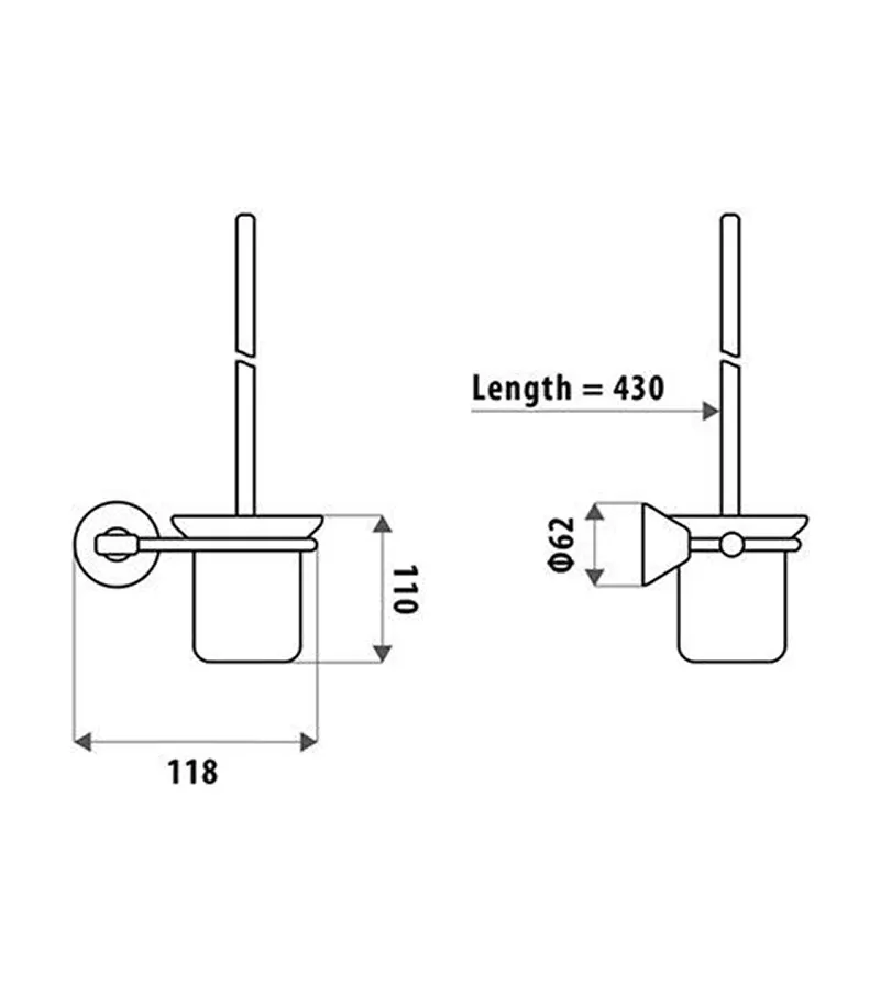 Kirra Chrome Toilet Brush
