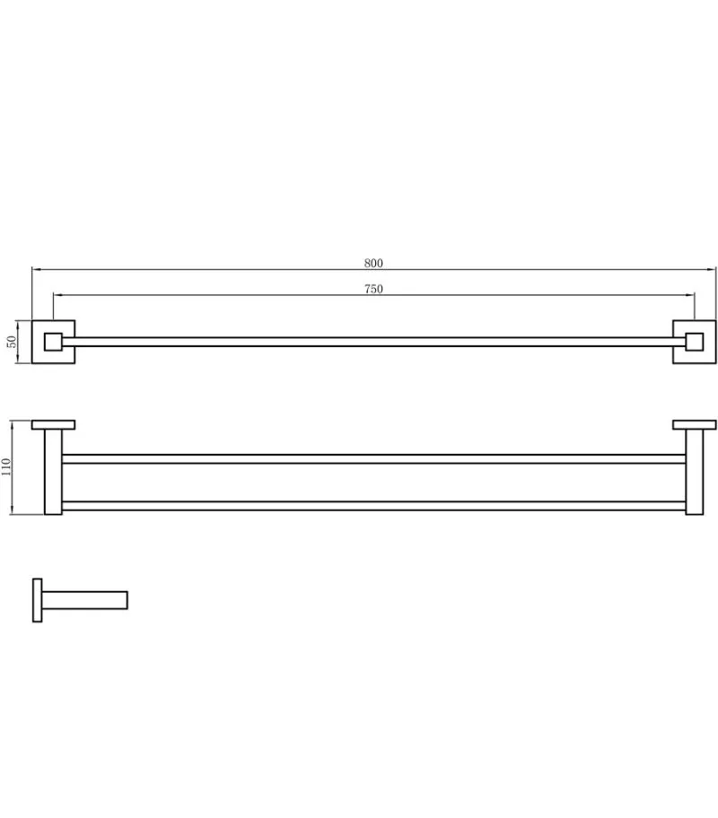 Lauren Stainless Steel Double Towel Rail - Specification