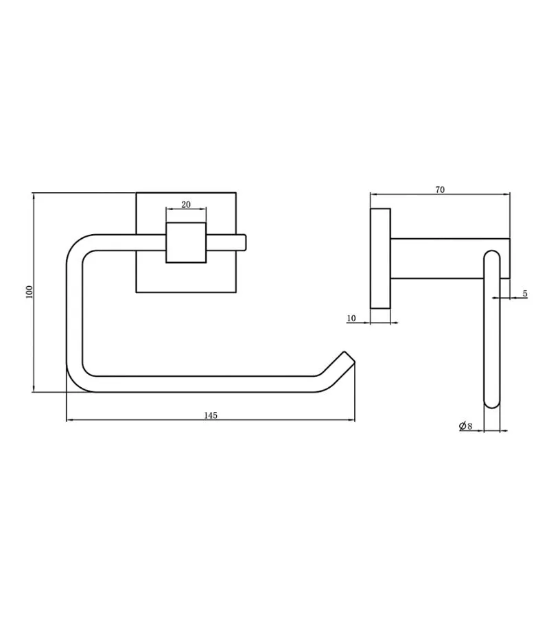 Lauren Stainless Steel Toilet Roll Holder - Specification