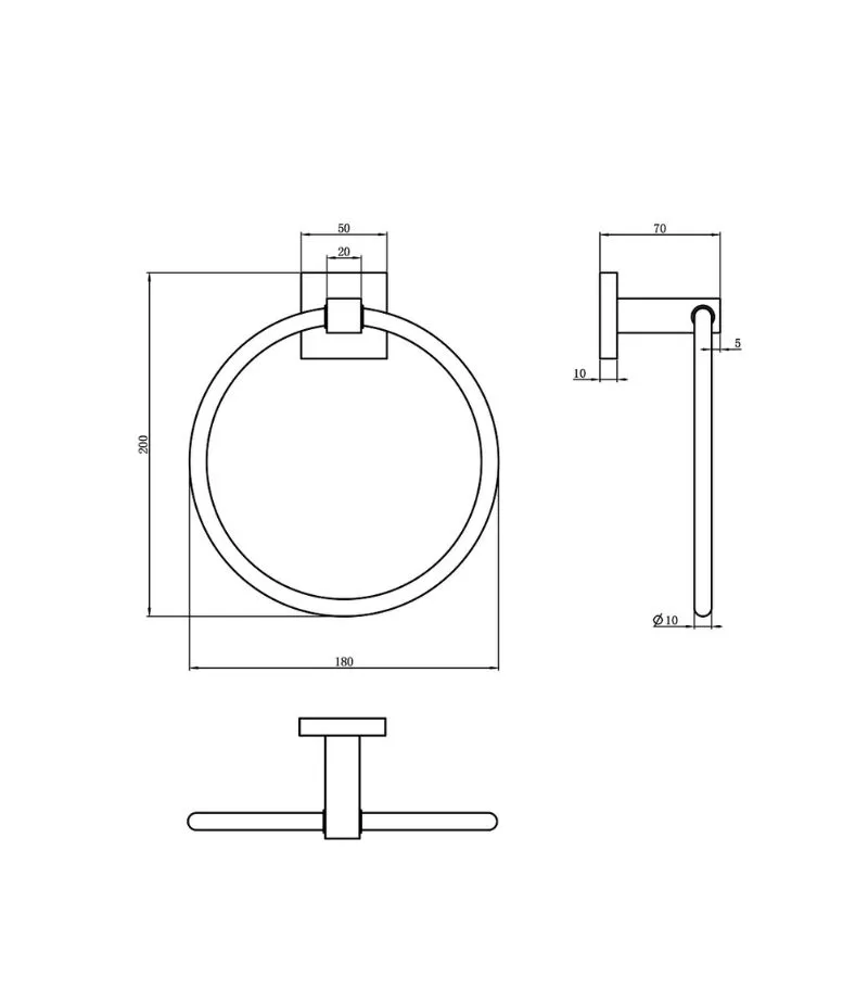 Lauren Stainless Steel Towel Ring - Specification