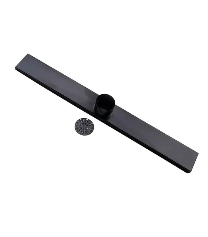 Linear Stainless Steel Matt Black Floor Grate 600mm to 1200mm Backview