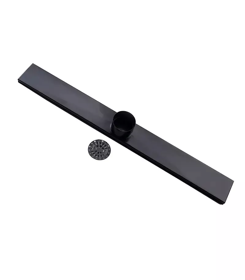 Linear Stainless Steel Matt Black Floor Grate 600mm to 1200mm Backview