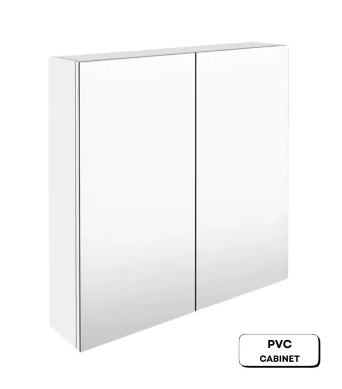 Alpha 750mm Pencil Edge Gloss White PVC Shaving Cabinet