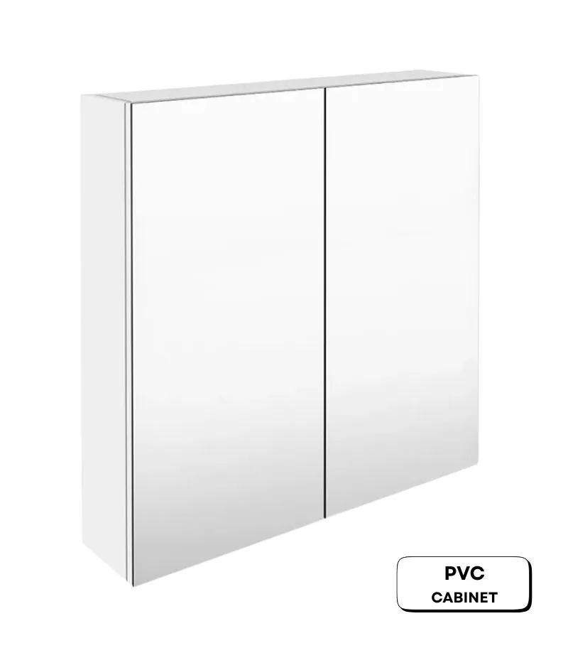 Alpha 750mm Pencil Edge Gloss White PVC Shaving Cabinet