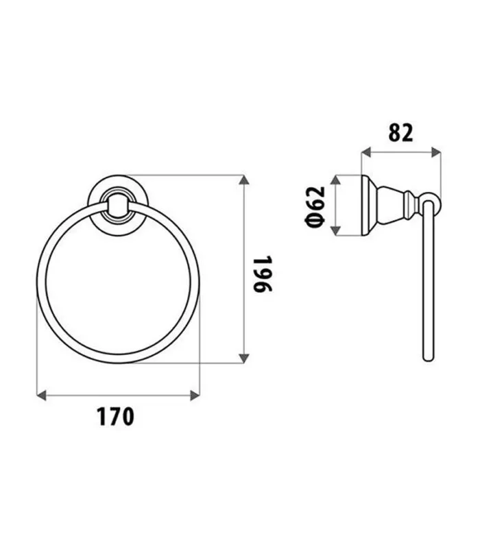 Noosa Chrome Towel Ring