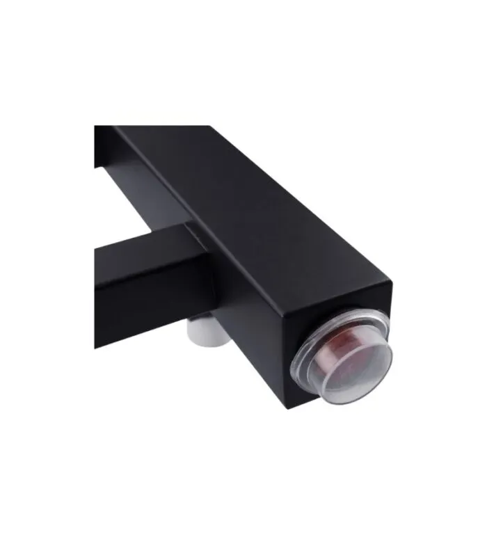Aqua Square Matt Black Heated Towel Rack Bottom Buttom