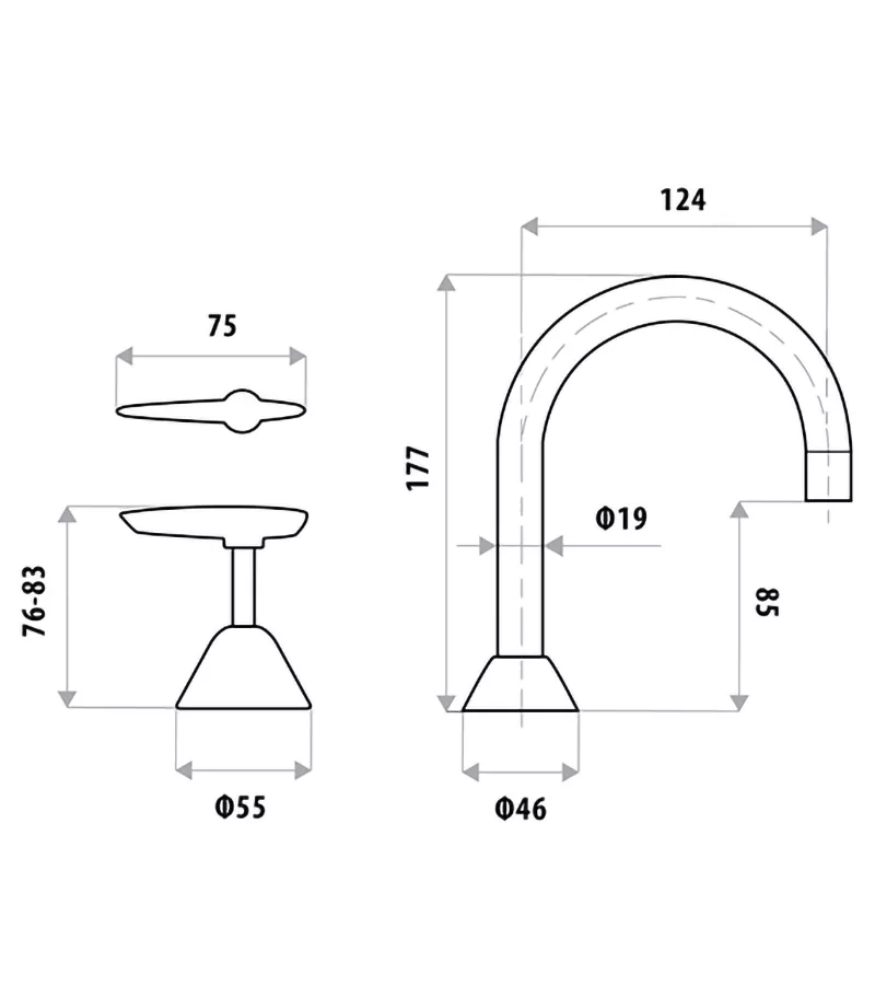 Specification For Kirra Lever Basin Tap Set