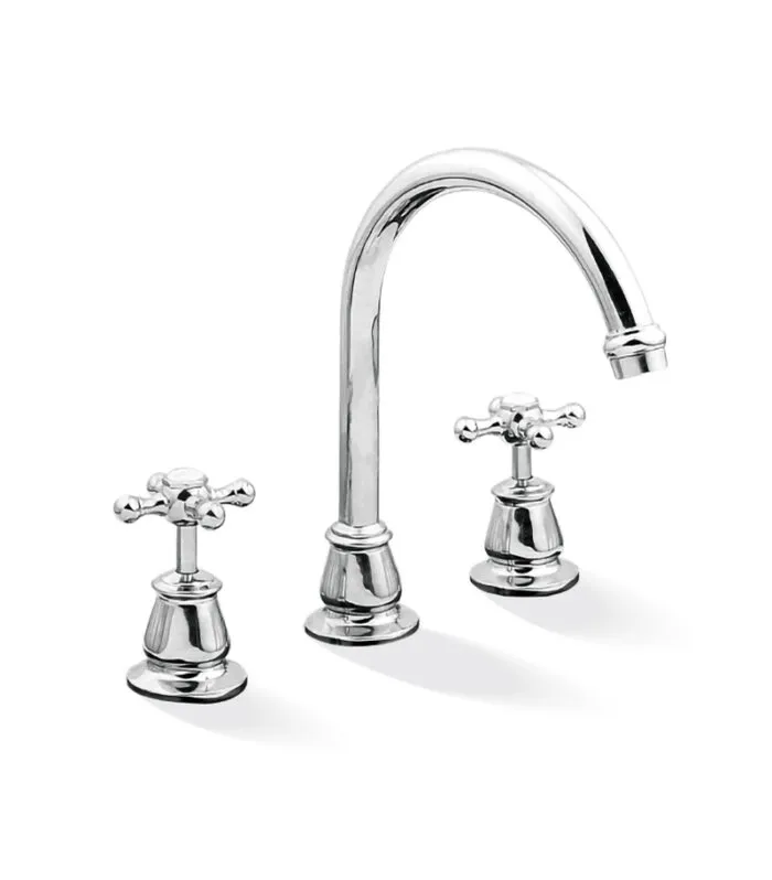 Noosa Heritage Hob Sink Tap Set - Chrome