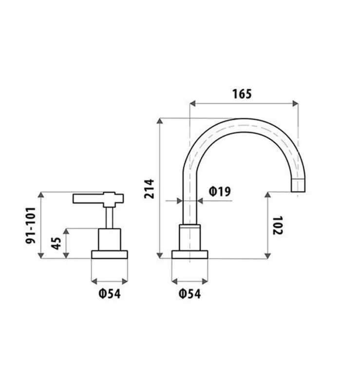 Specification For Sabin Lever Hob Sink Tap Set