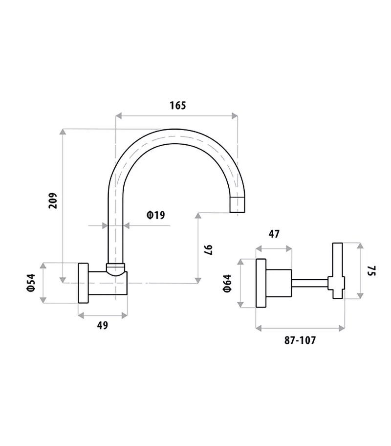 Specification For Sabin Lever Wall Mount Sink Tap Set