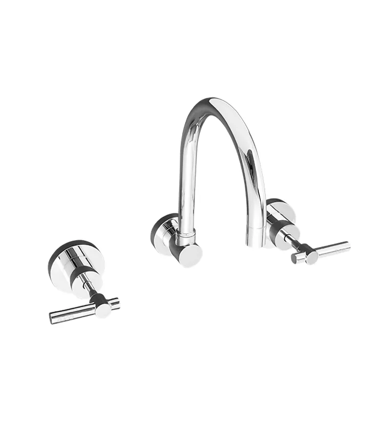 Sabin Lever Wall Mount Sink Tap Set