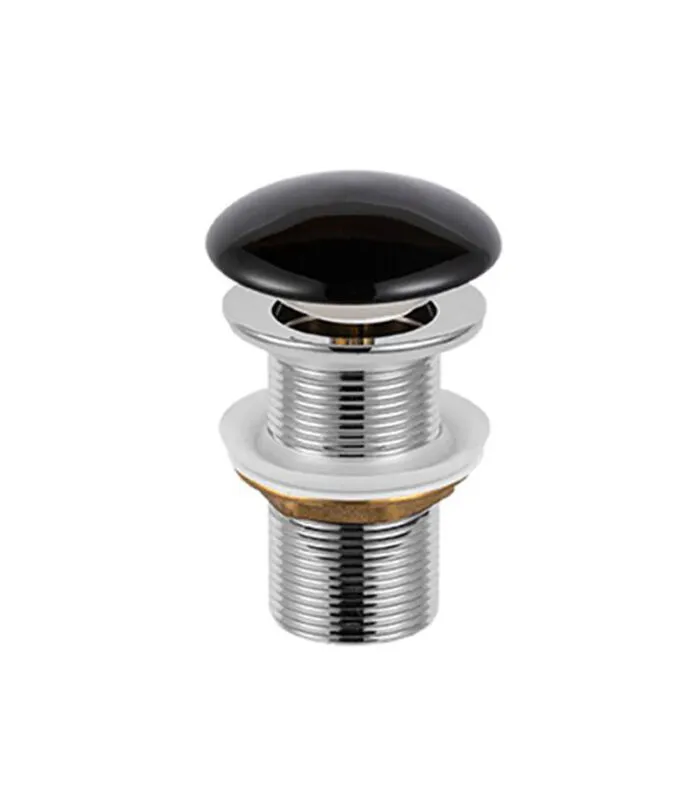 32mm Ceramic Top Pop Up Waste Non Overflow - Gloss Black