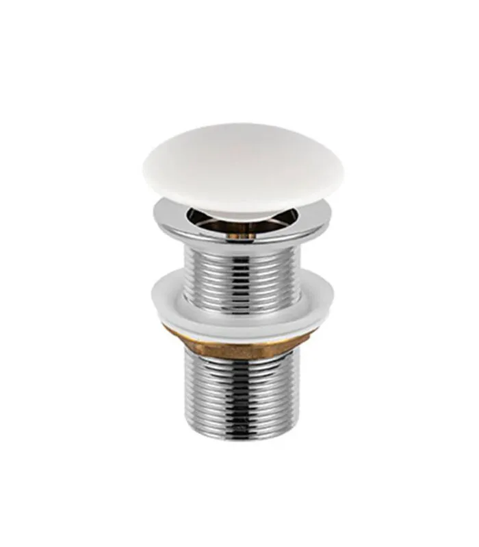 32mm White Ceramic Top Pop Up Waste Non Overflow