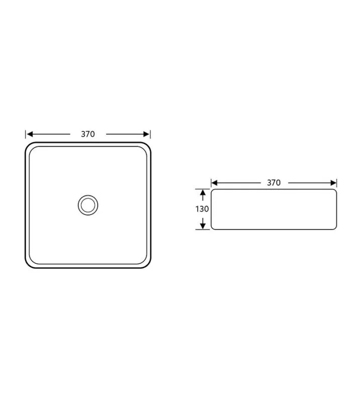 Cove II Square Ceramic Above Counter Basin Specification