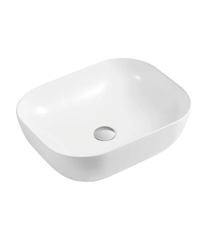 Nova Gloss White Rectangle Above Counter Ceramic Basin