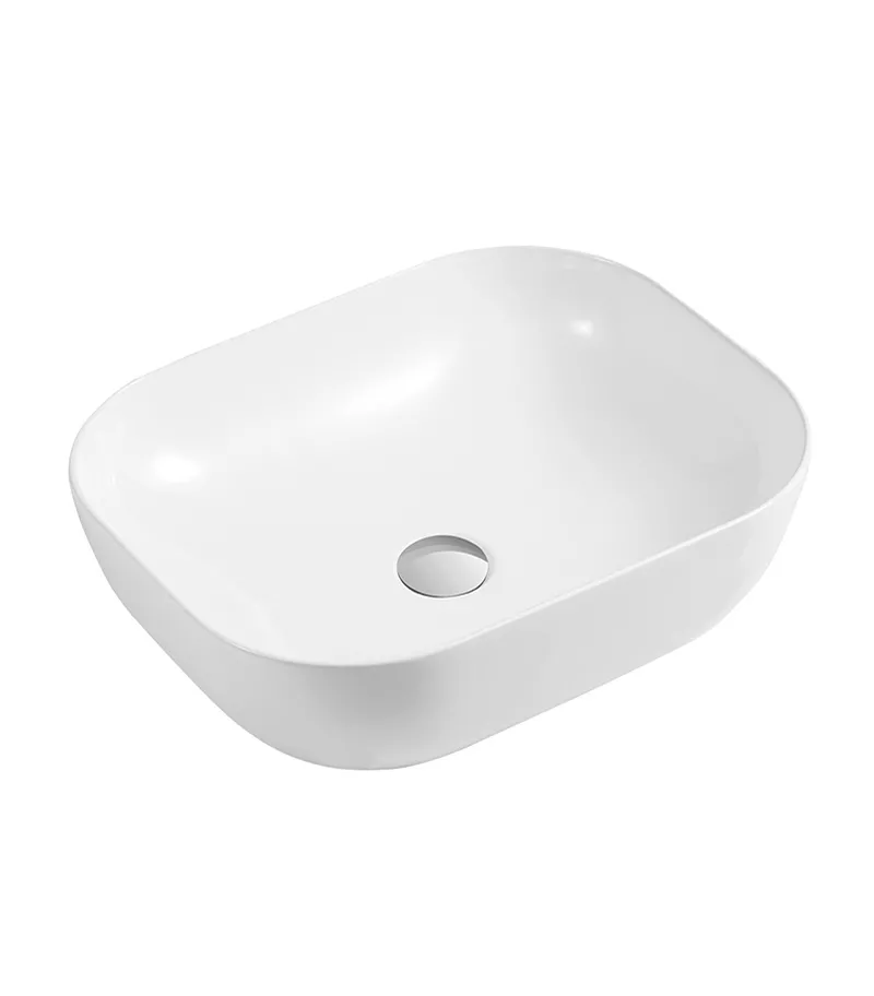 Nova Gloss White Rectangle Above Counter Ceramic Basin