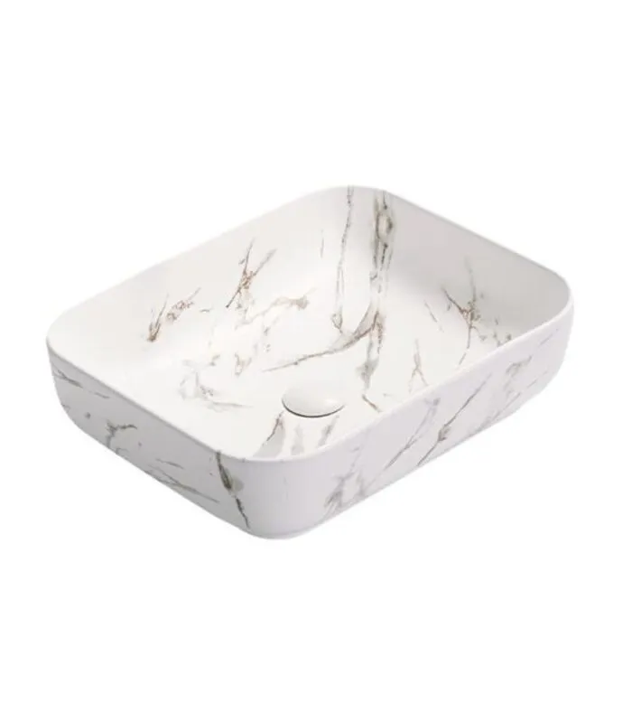 Rosa Matt Carrara Rectangle Above Counter Ceramic Basin