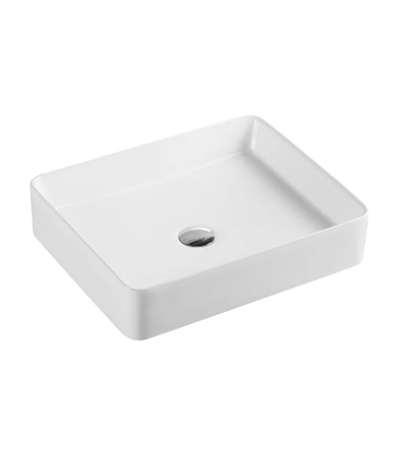 Rosa Gloss White Square Above Counter Ceramic Basin