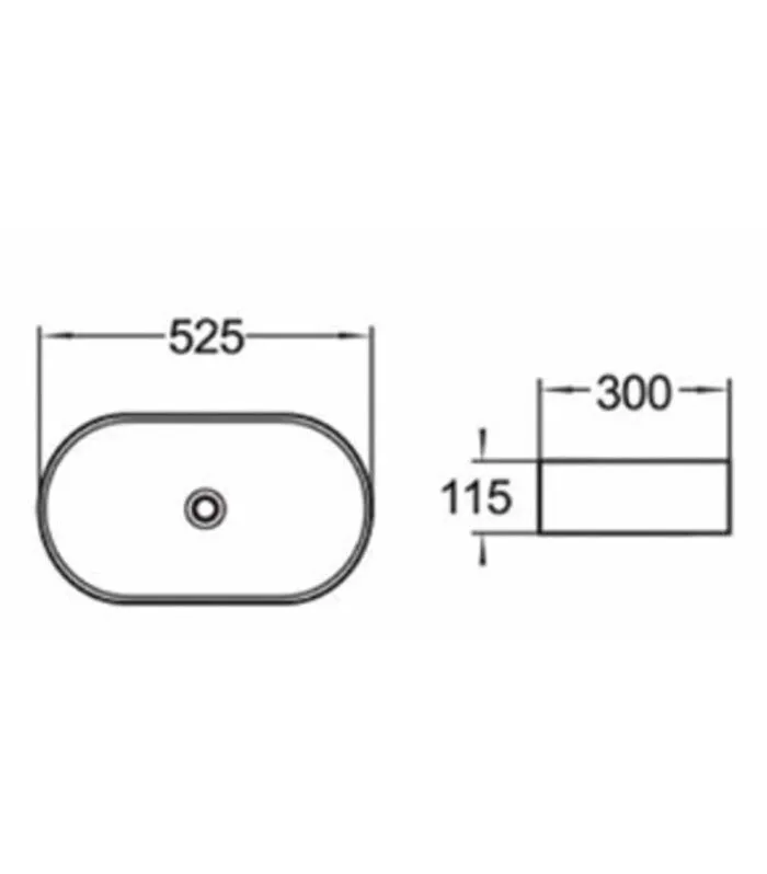 Rosa Oval Above Counter Ceramic Basin Specification