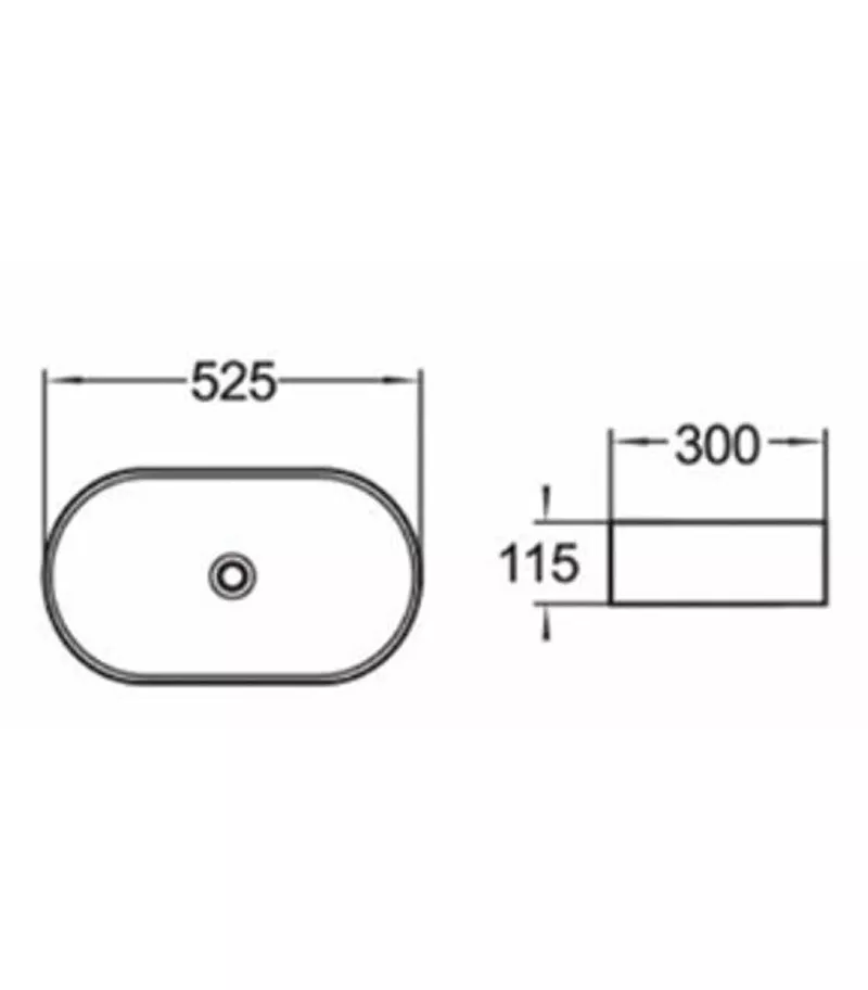 Rosa Oval Above Counter Ceramic Basin Specification