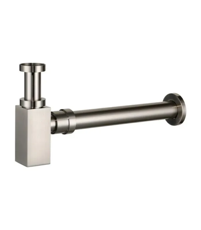 Reno Square Bottle Trap 40mm - Brushed Nickel