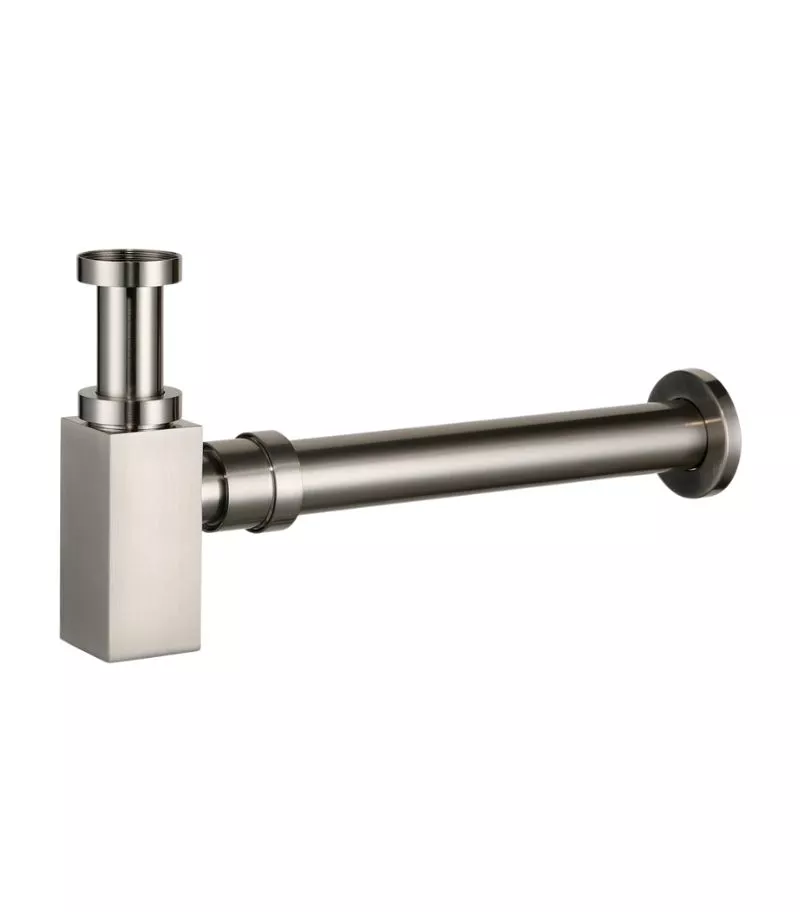 Reno Square Bottle Trap 40mm - Brushed Nickel