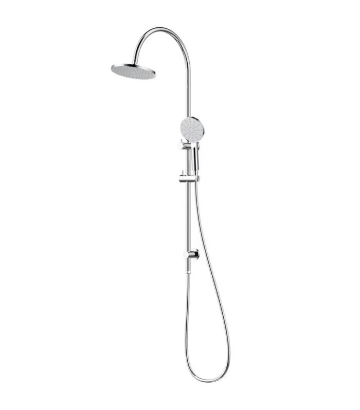 Cora Gooseneck Twin Shower On Rail- Chrome