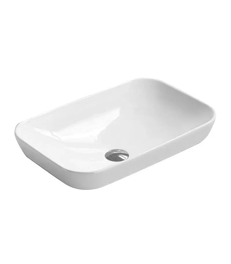 515 x 340 x 155mm Gloss White Rectangle Insert-In Ceramic Basin