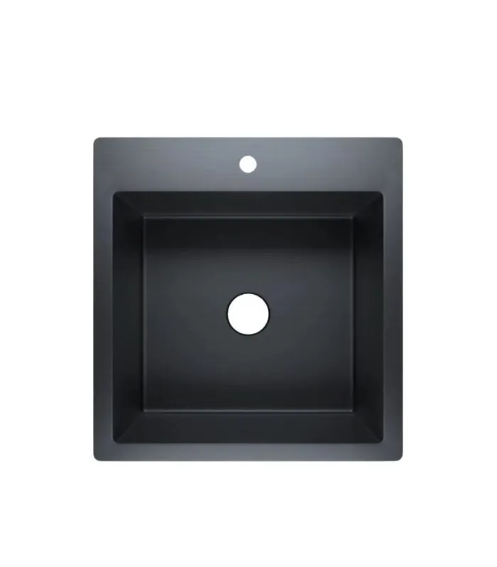 Cora 480x500x230mm Stainless Steel Single Bowl Laundry Sink - Matte Black