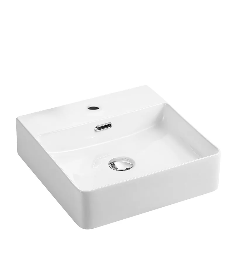 420 x 420 x 120mm Gloss White Ceramic Square Wall Hung Basin