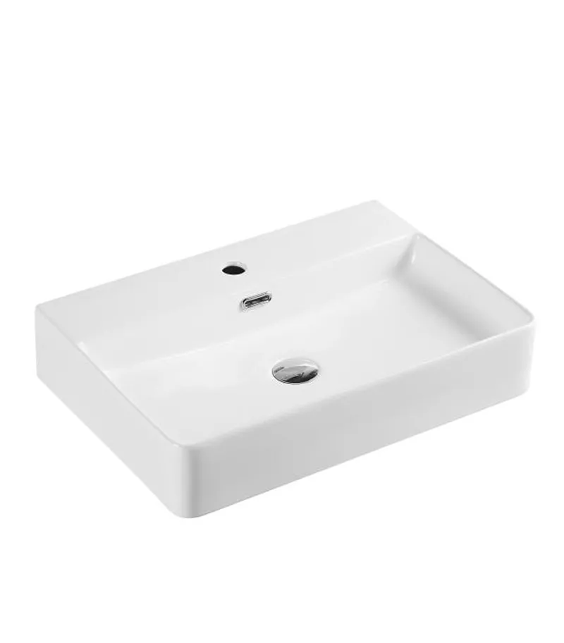 600 x 420 x 120mm Gloss White Ceramic Rectangle Wall Hung Basin