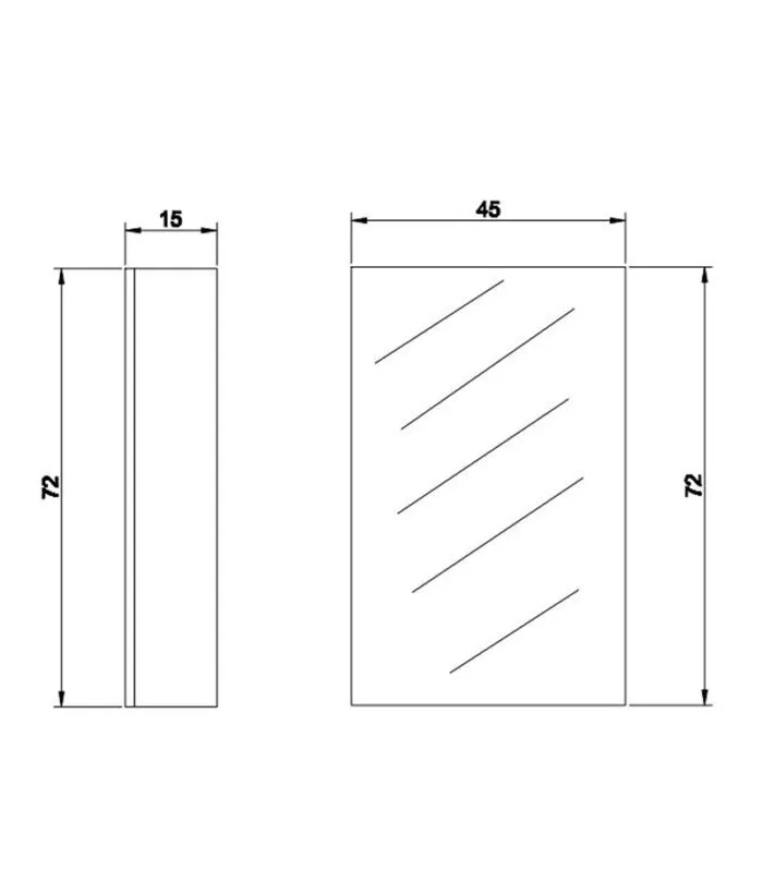 Pencil Edge MDF Gloss White 450mm X 720mm Shaving Cabinet