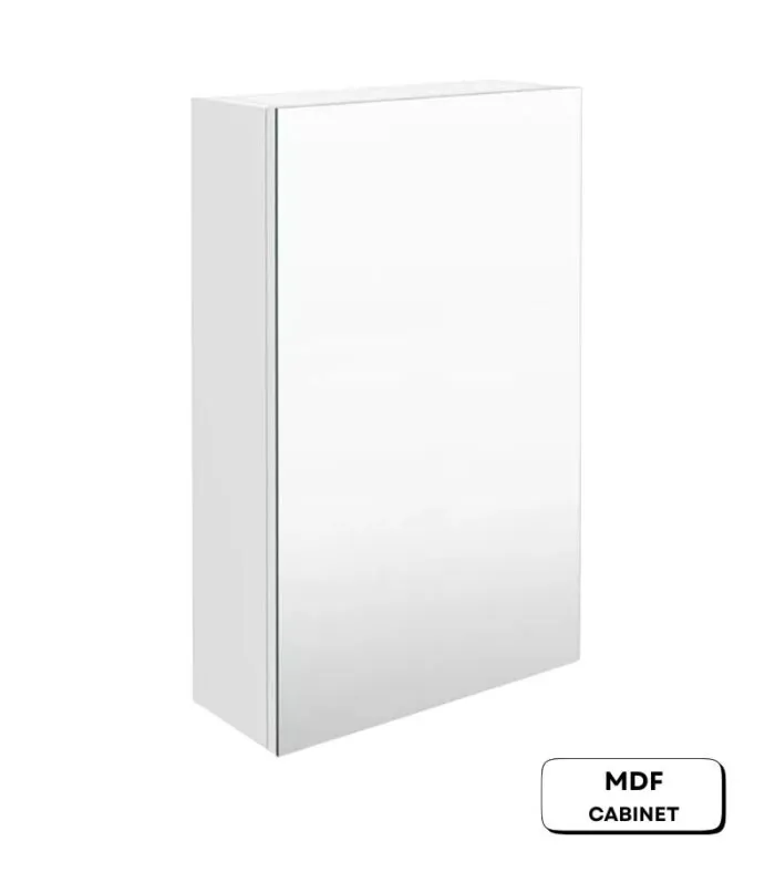 Reno 450mm Pencil Edge Gloss White MDF Shaving Cabinet