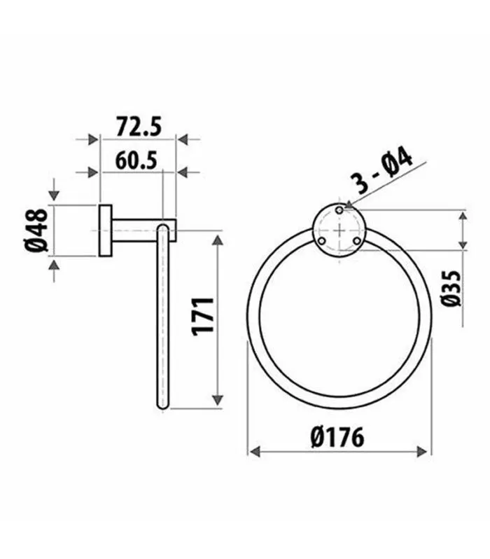 Elle Stainless Steel Towel Ring