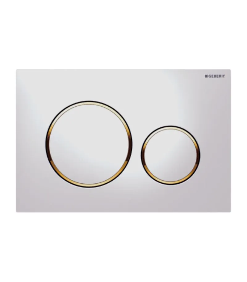 Geberit Sigma Dual Flush Push Plate – Sigma20KK | Matte White & Gold