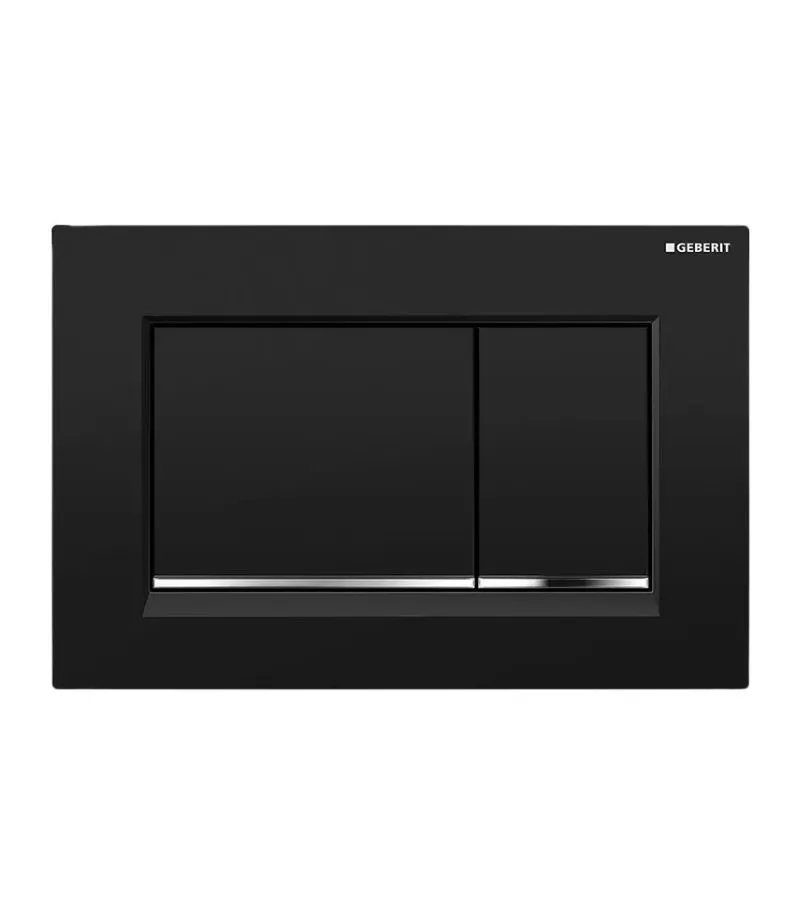Geberit Sigma Dual Flush Push Plate – Sigma30KM | Matte Black & Chrome
