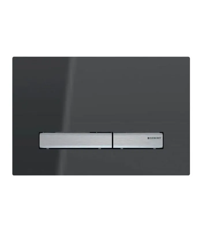 Geberit Sigma Dual Flush Push Plate – Sigma50SD | Smoked Reflective Glass & Brushed Metal