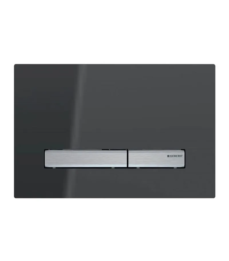 Geberit Sigma Dual Flush Push Plate – Sigma50SD | Smoked Reflective Glass & Brushed Metal