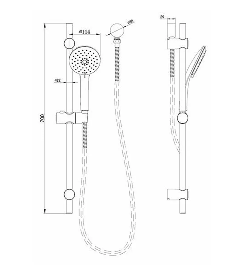 Specification For Loui Shower Rail