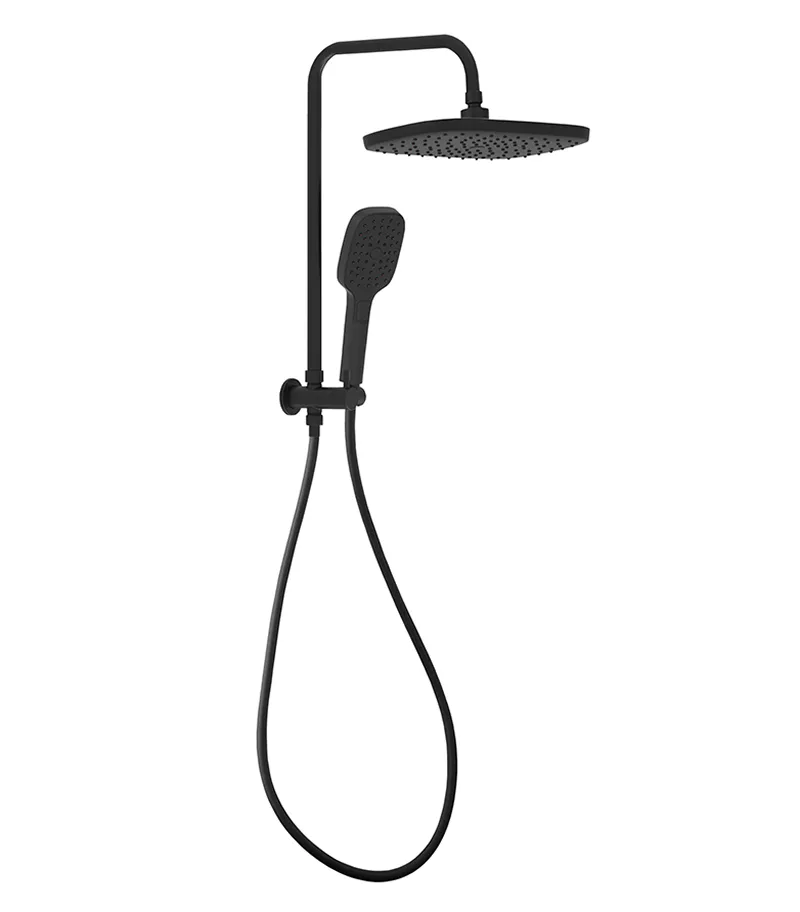 Huntingwood Self Cleaning Matt Black Twin Shower No Rail