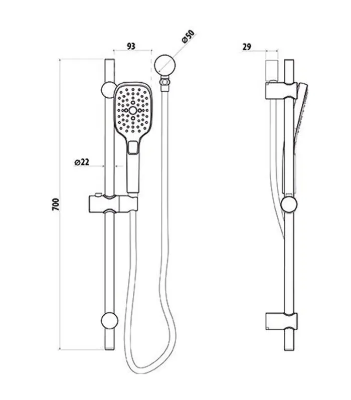 Specification For Huntingwood Self Cleaning Shower Rail