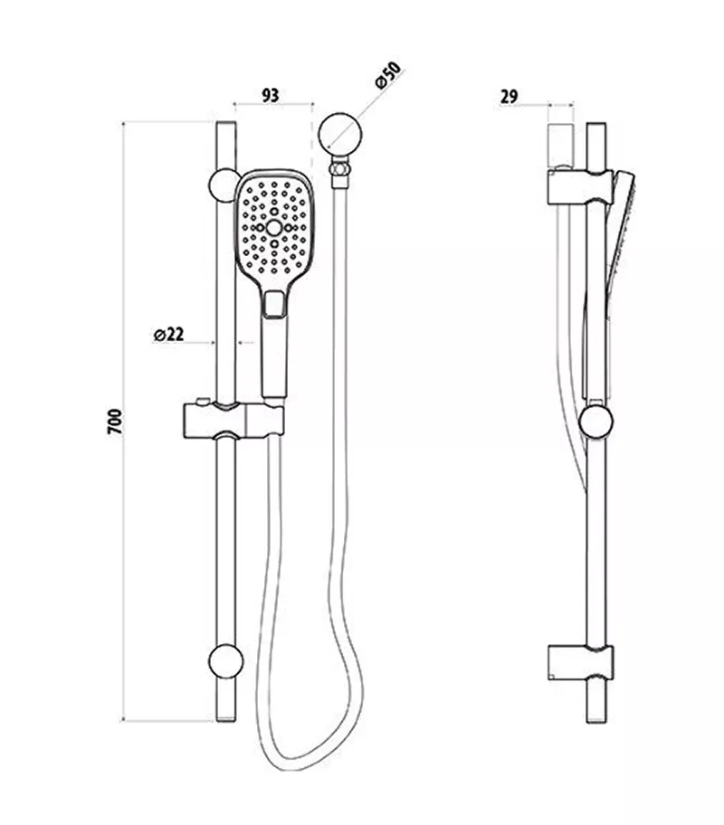 Specification For Huntingwood Self Cleaning Shower Rail