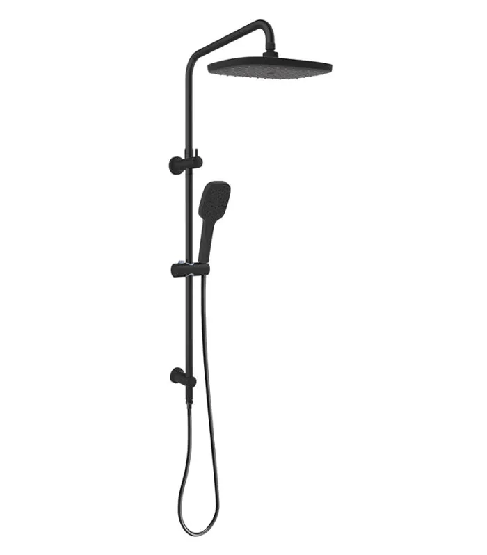 Huntingwood Self Cleaning Matt Black Twin Shower On Rail