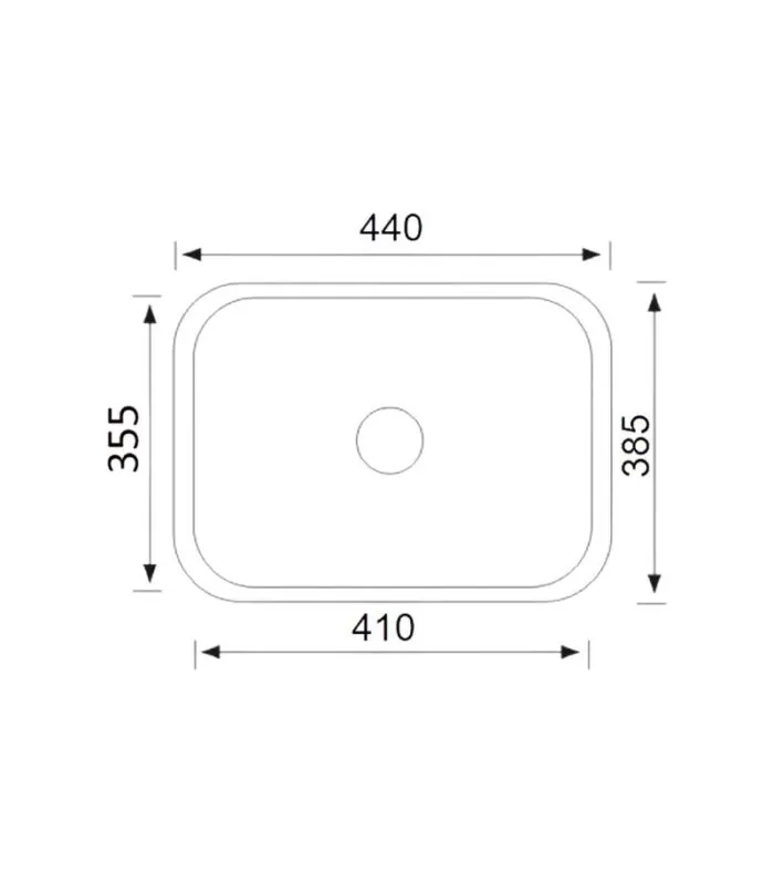Cora 440mm Stainless Steel Sink - Specification