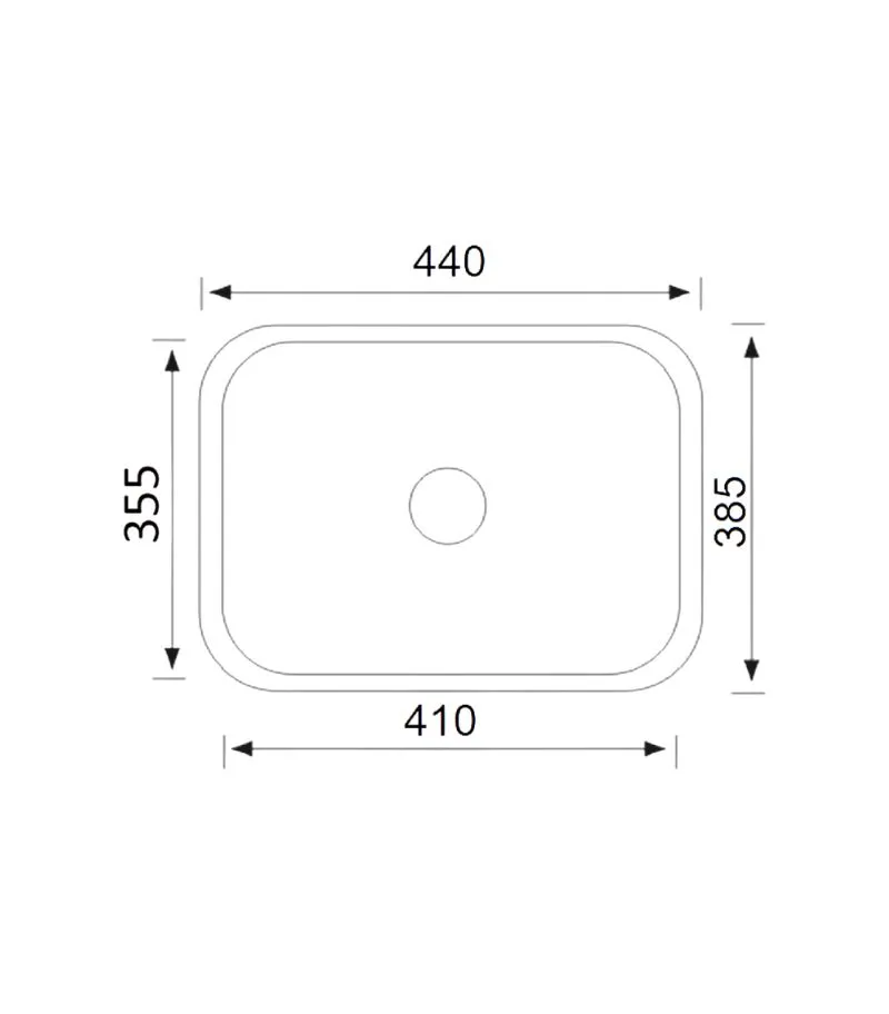 Cora 440mm Stainless Steel Sink - Specification