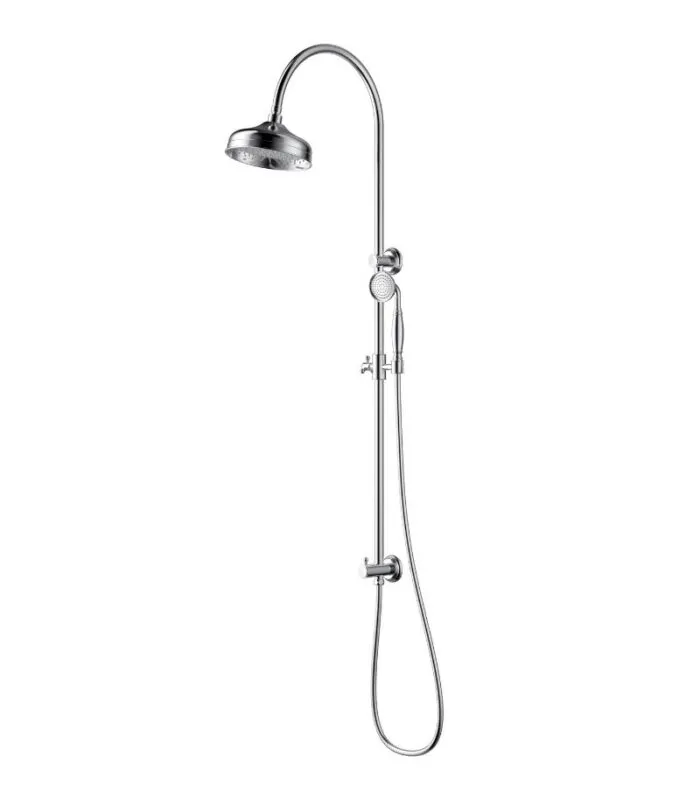Clasico Twin Shower On Rail - Chrome