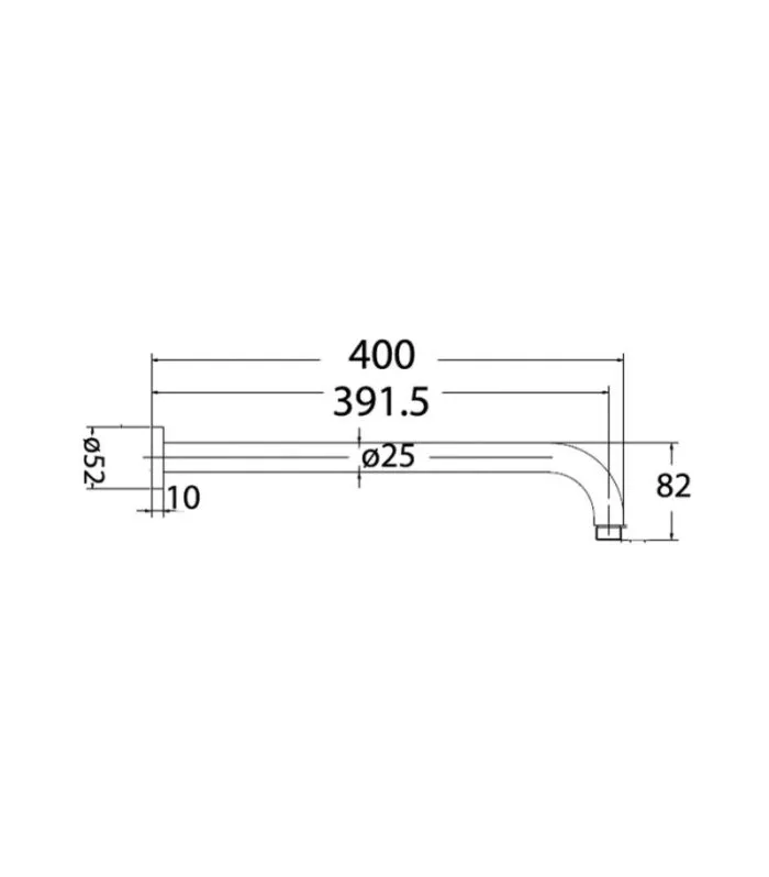 Otus 400mm Stainless Steel Shower Arm - Specification