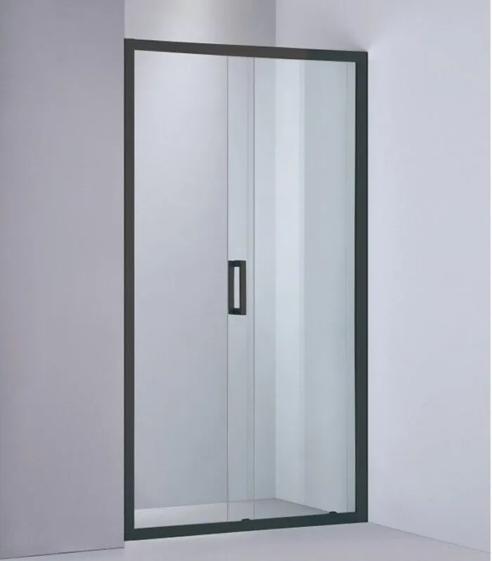 1020-1750mm Remodel Matt Black Semi-Frameless Wall To Wall Shower Screen